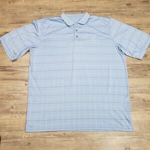 Pinehurst Polo Shirt Mens 2XL Blue Plaid Golf Performance Lightweight Polyester